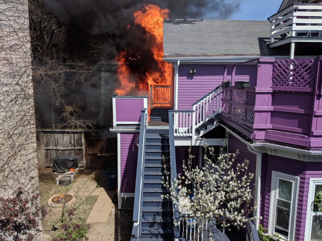 My neighbors took a neat shot of the fire.